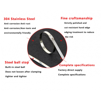 Gambar produk DAYFOR Kabel Ties Stainless Steel 304 Anti Karat Cable Plier 100 PCS 7.9x0.25x500mm - ZDQ2
