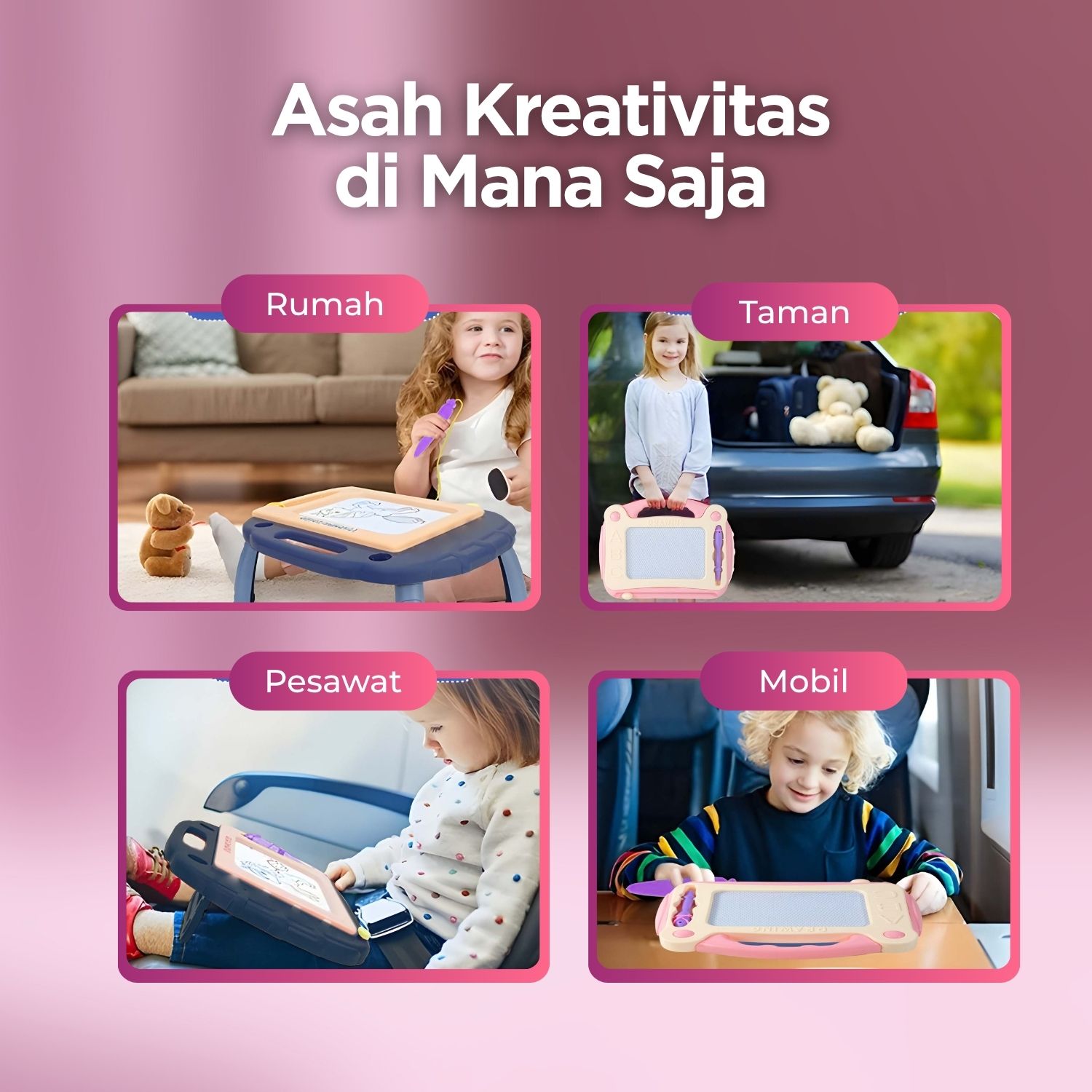 Gambar produk HAMBO Mainan Papan Tulis Anak Magnetic Drawing Board Colorful - HB21