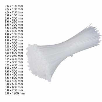 Gambar produk Yueqing Kabel Ties Cable Nylon Multifunction 100 PCS 7.6x400mm - YQ835