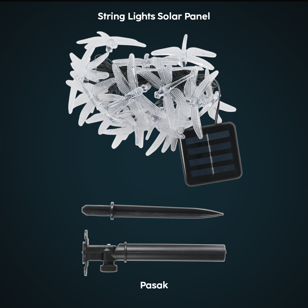 Gambar produk YUSHILED Lampu Hias String Lights Dragonfly Solar Panel IP65 8 Modes 20 LED - M088