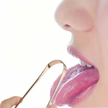 Gambar produk Uung Pembersih Lidah Bau Mulut Tongue Scraper Stainless Steel - INU151