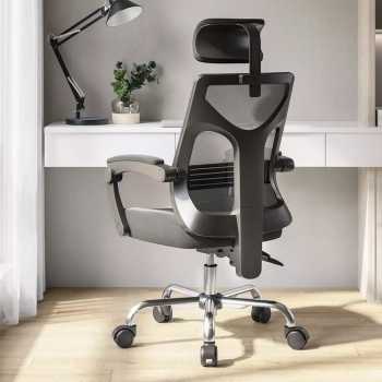 HBADA Kursi Kantor Ergonomic Office Chair Lumbar Support Headrest - HDNY164BM