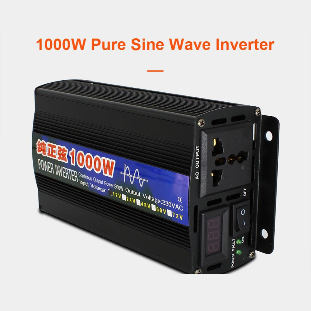 Gambar produk BEZAX Power Inverter Mobil Pure Sine Wave DC 60V to AC 220V 1000W - B610