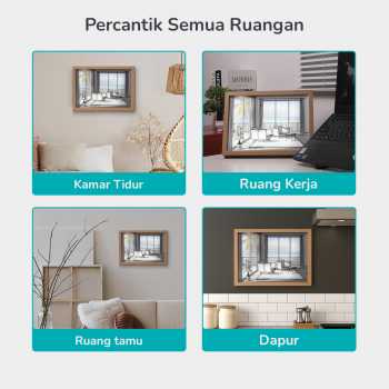 Gambar produk INS Lampu Meja Hias 3D Lukisan Kayu Akrilik 3in1 Color Painting LED Seaside - DR5W