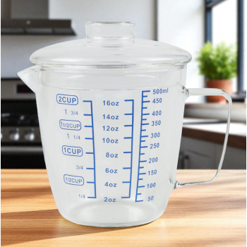 Gambar produk One Two Cups Gelas Ukur Kaca Latte Art Milk Jug Measuring Cup Glass 500ml - ZM0081