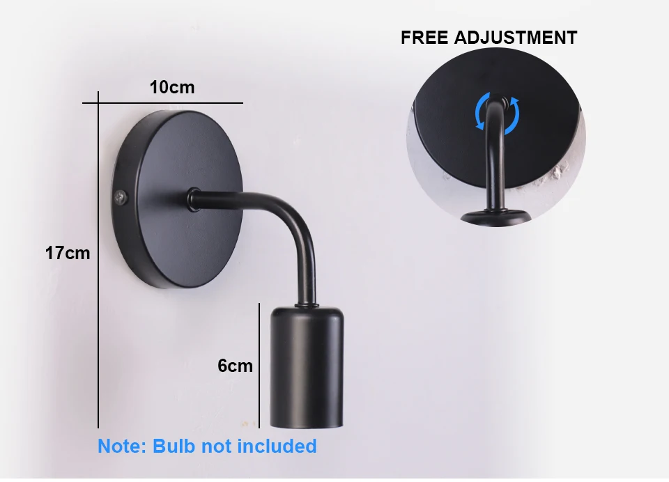 Gambar produk FMA Nordic Modern Wall Lamp Iron E27 Indoor Lighting Free Adjustment - FM-EE