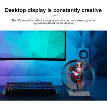 Gambar produk FMA Mini 3D Holographic Projector Fan Desktop LED Built-in Audio - PD13