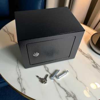 Gambar produk DEBOX Kotak Brankas Hotel Mini Home Safe Deposit Box Tanpa Lubang Koin - DE501