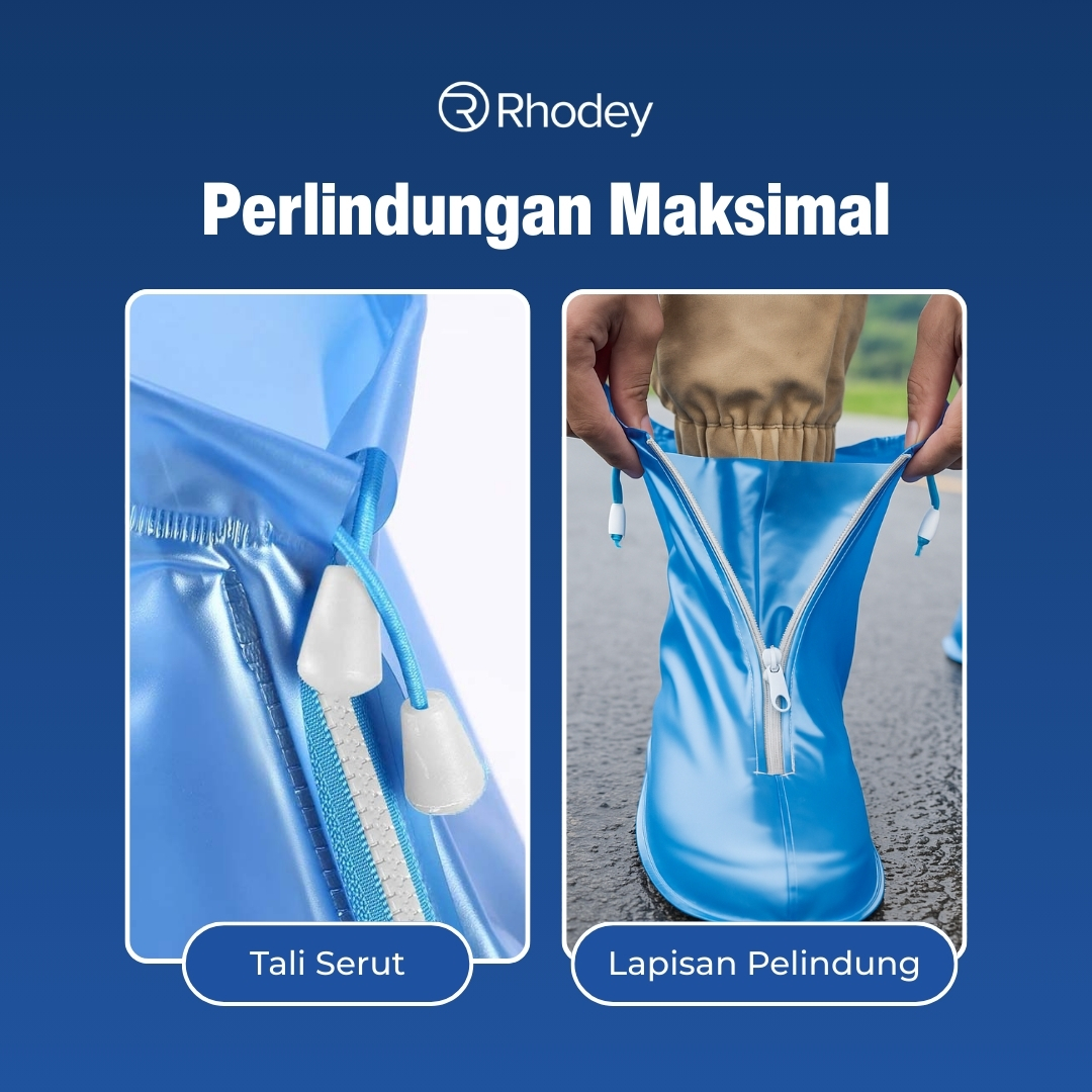 Gambar produk Rhodey Jas Hujan Sepatu Anti Air Shoes Cover PVC with Zipper M - XZ899