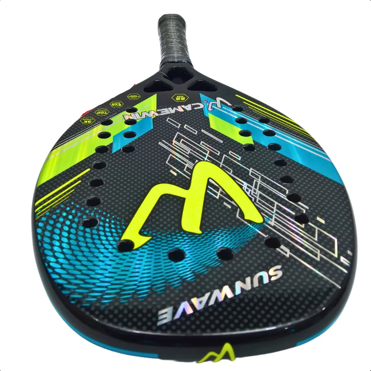 Gambar produk CAMEWIN Raket Padel Round 3K Carbon Fiber 2.2cm Thickness 320g - 4009