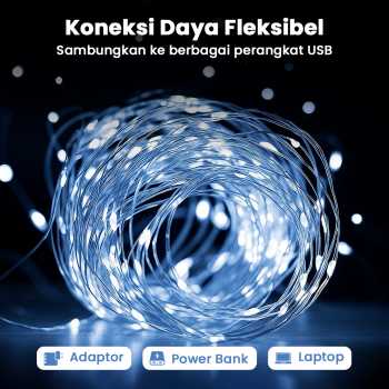 Gambar produk ANBLUB Lampu Hias Gorden String Lights Anti Air 3x3M 300LED Cool White - S-04