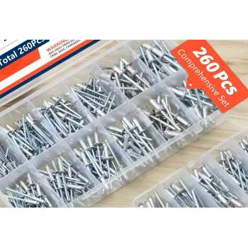 Gambar produk SANJODS Baut Rivet Universal Blind Rivets Baja Karbon 12 Size 260PCS - C1-H12
