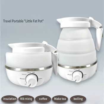FMA Mini Portable Folding Travel Kettle Stainless Steel 304 850W 600ml - HY-01