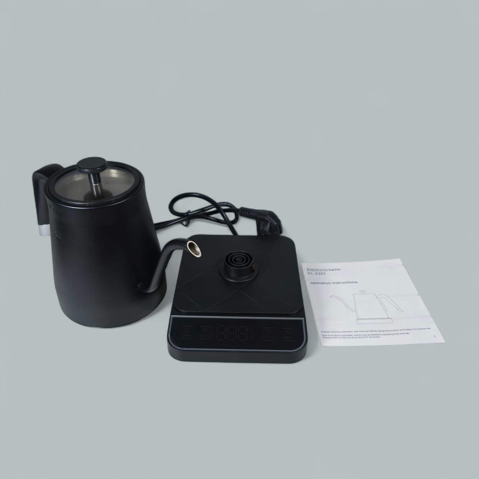 Gambar produk CANIVO Teko Listrik Kopi Pemanas Air Leher Angsa Pour Over 1350W 800ml - YL-2301
