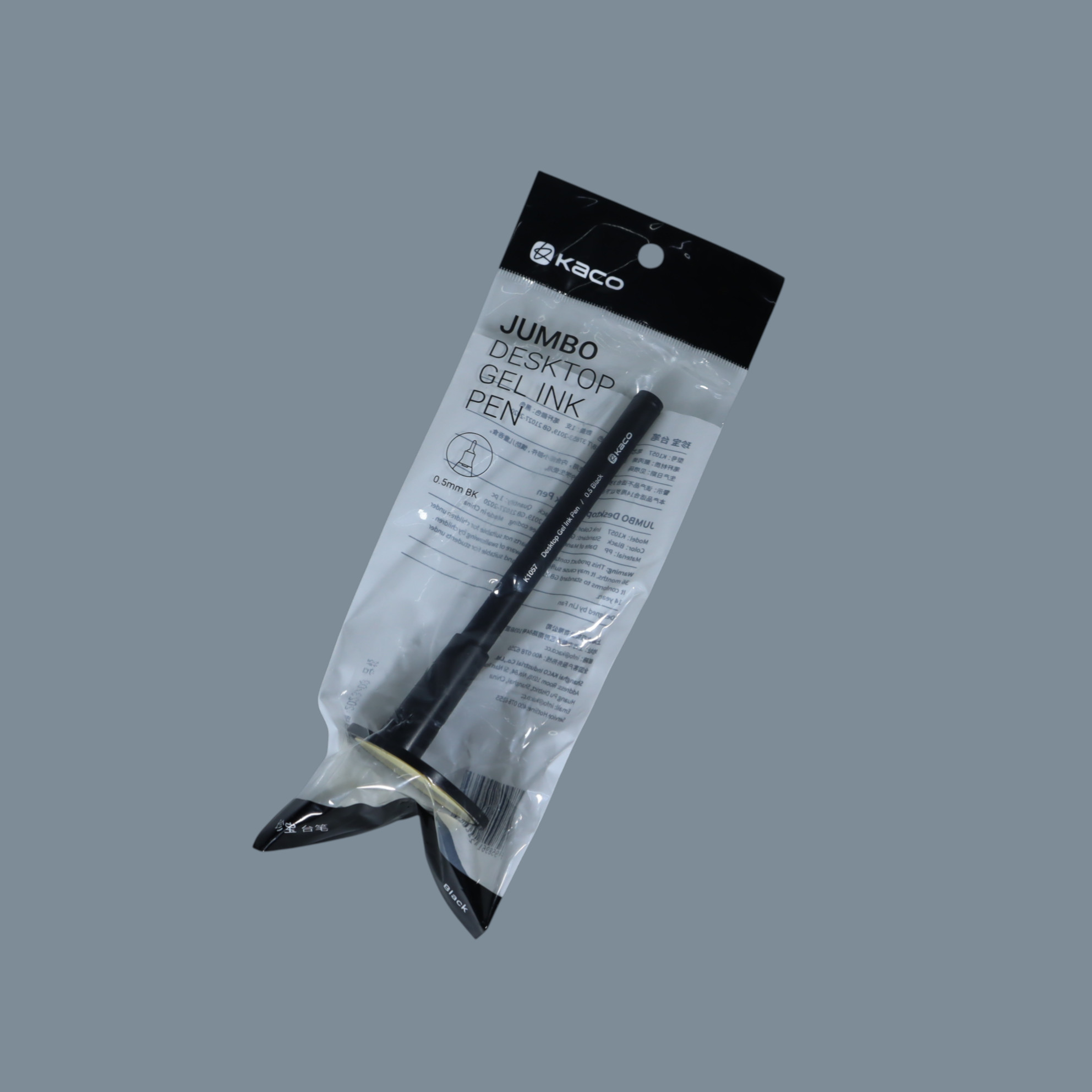 Gambar produk Kaco JUMBO Pulpen Gel 0.5mm Desktop Quick Dry Black Ink 1 PCS - K1057