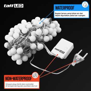 Gambar produk TaffLED Lampu Hias String Lights Waterproof 80 LED 4W 10M Model Ball - YJT80L