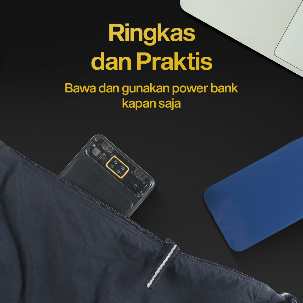 Gambar produk Yaika Power Bank 20000mAh Fast Charging 4in1 Cable Dual USB Port - BA-1699