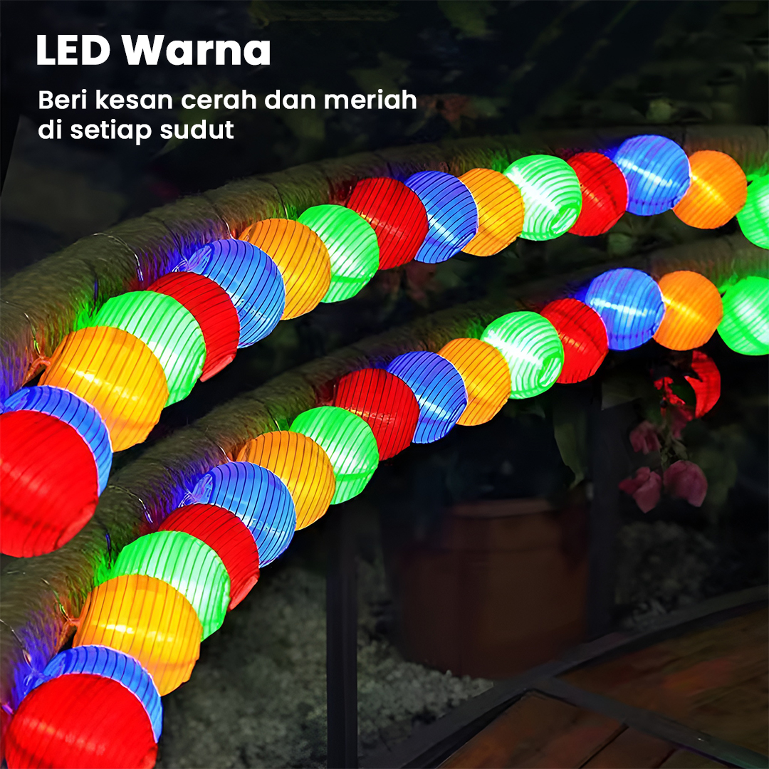 Gambar produk Ousam Lampu Hias String Lights Lampion Solar 20 LED 8 Modes 5M - M202