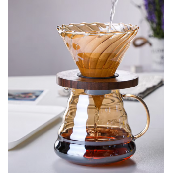 Gambar produk PERFFEE Teko Kopi Coffee Server V60 Drip Pour Borosilicate Glass 600ml - V02
