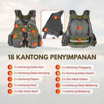 Gambar produk LIXADA Rompi Pancing Fishing Life Jacket Multi Slot - GDS09