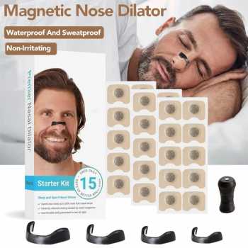 Brease Nasal Dilator Magnetic Patch Anti Snoring 4 Black Moon Clip - JK0091