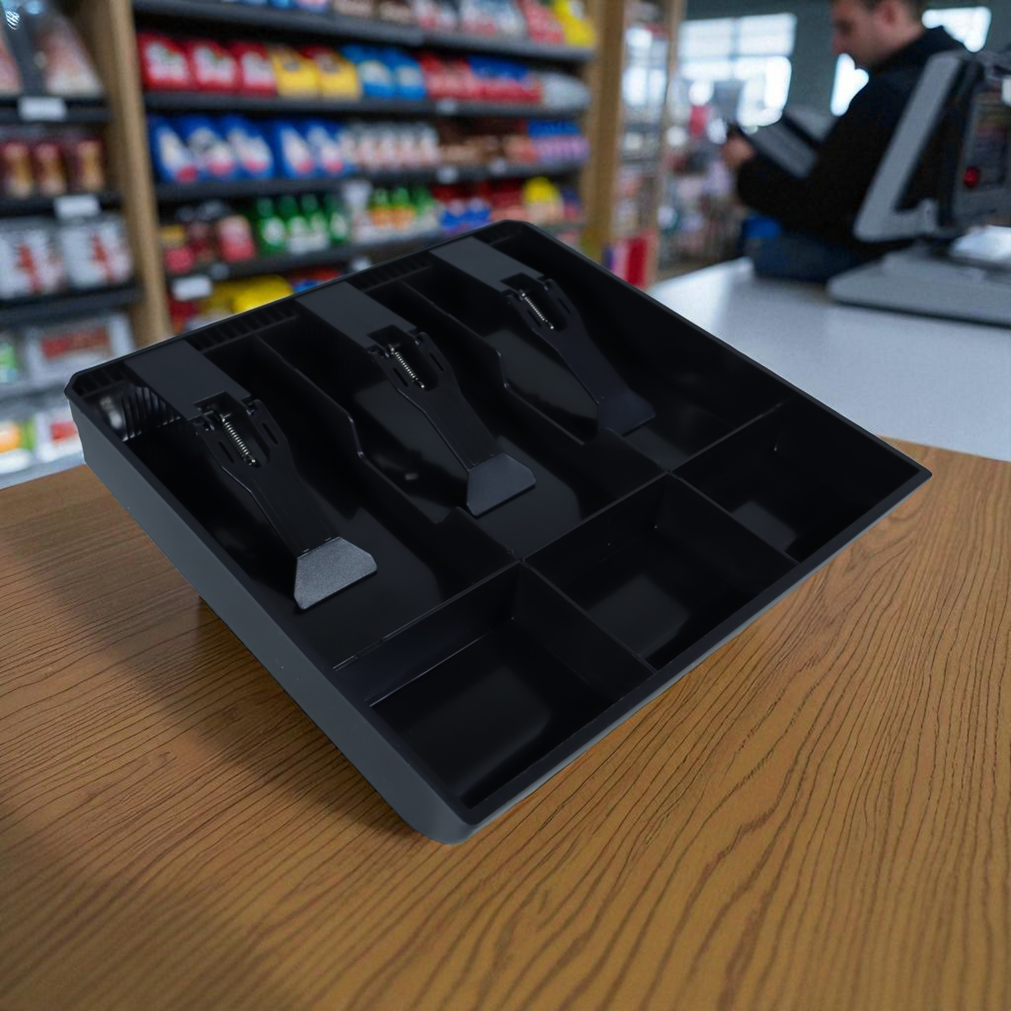 Gambar produk FED Laci Uang Kasir 3 Sekat Plastik Coin Cash Drawer Tray - INU146