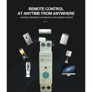 Taffware Din Rail 1P WiFi Circuit Breaker Smart TUYA kWh Meter Timer - 1P-J-63