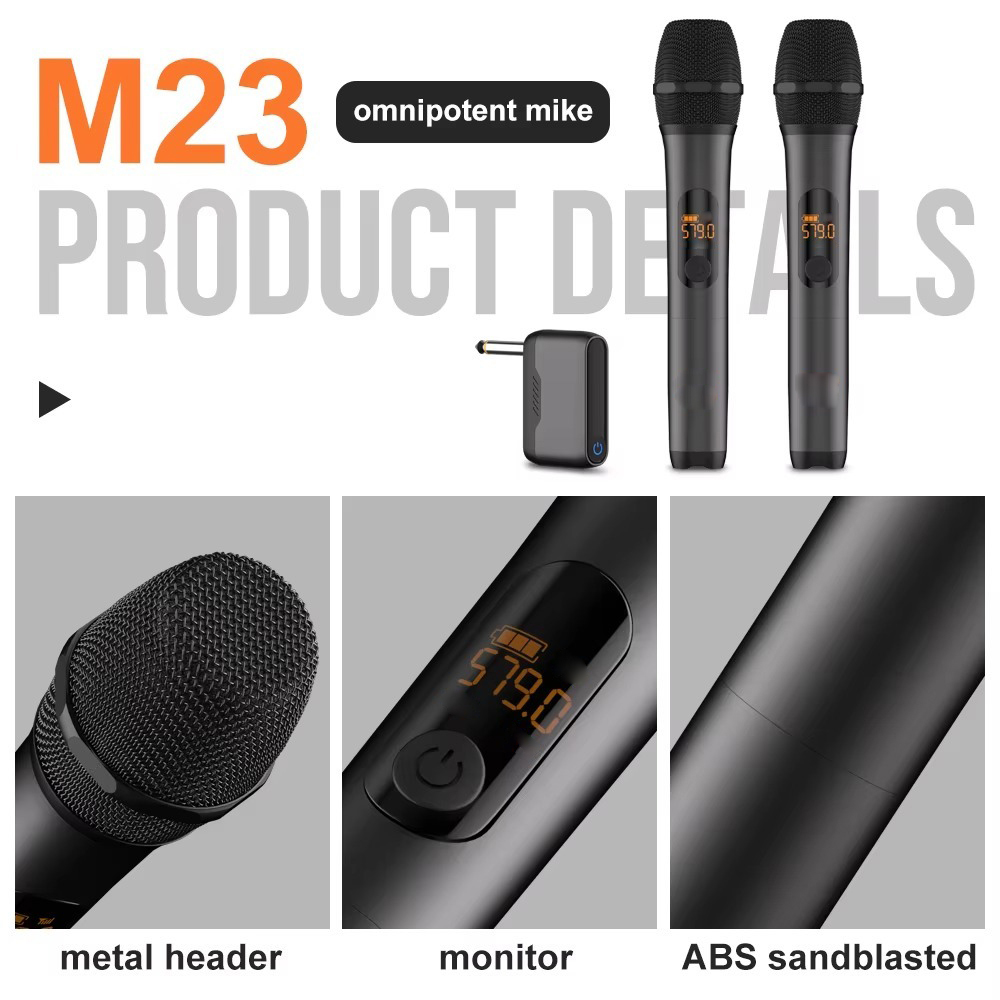 Gambar produk TAVOSOP Mikrofon Karaoke Wireless 2in1 Dynamic Omnipotent Microphone - M23
