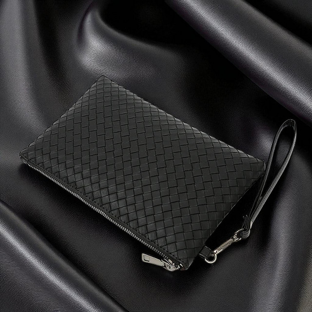 Gambar produk KIET Tas Genggam Kulit Motif Anyam Kulit Leather Clutch Bag - KT1912