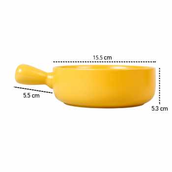 Gambar produk Glazed Mangkok Keramik Bowl Nordic Style with Handle - PJ535