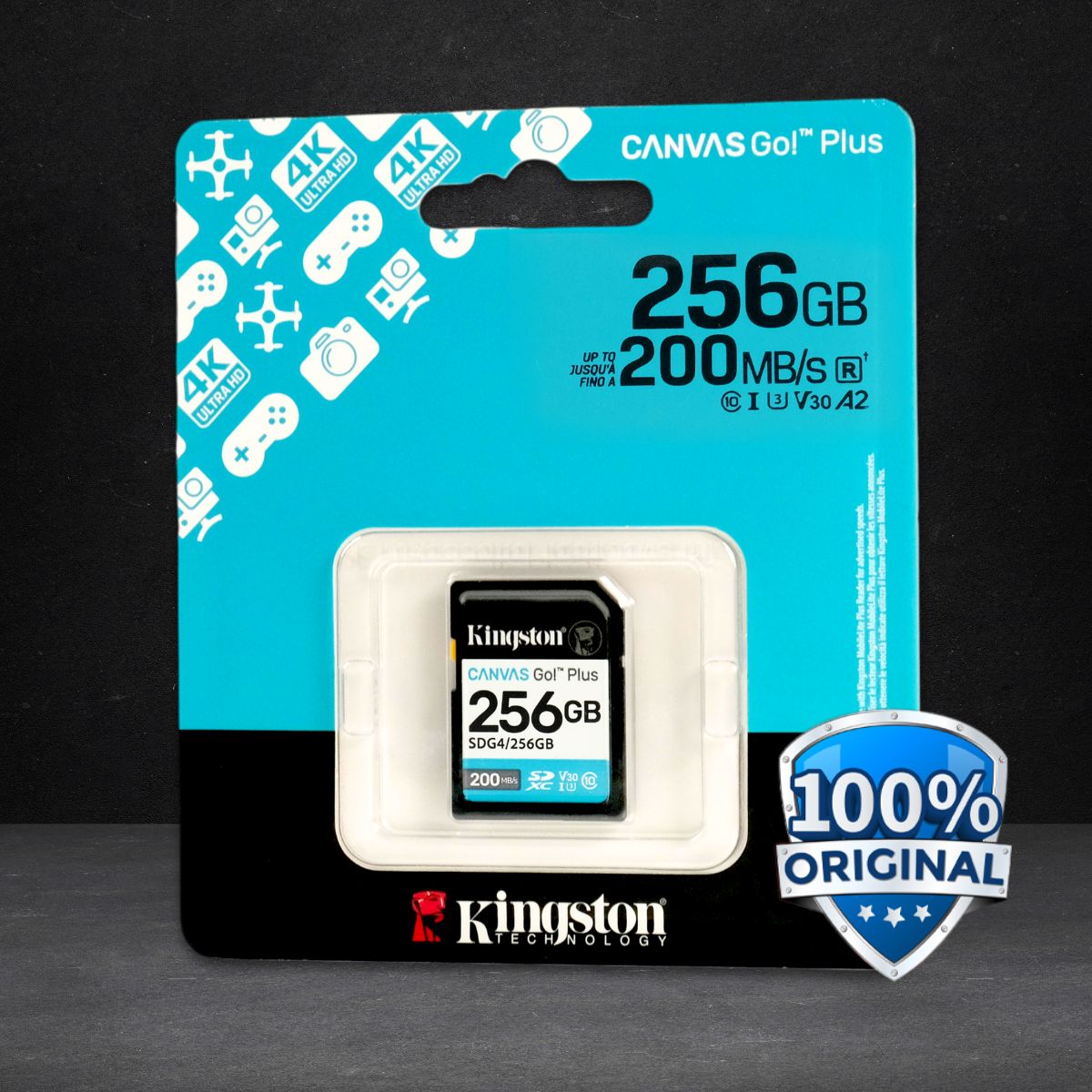Gambar produk Kingston Canvas Go! Plus SDHC Gen4 U3 V30 200MB/s 256GB - SDG4