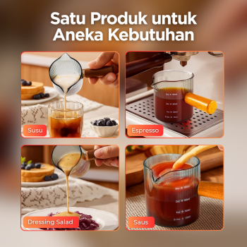 Gambar produk KESOTO Gelas Takar Kopi Espresso Shot Measuring Cup Double Spout 90ml - KS65