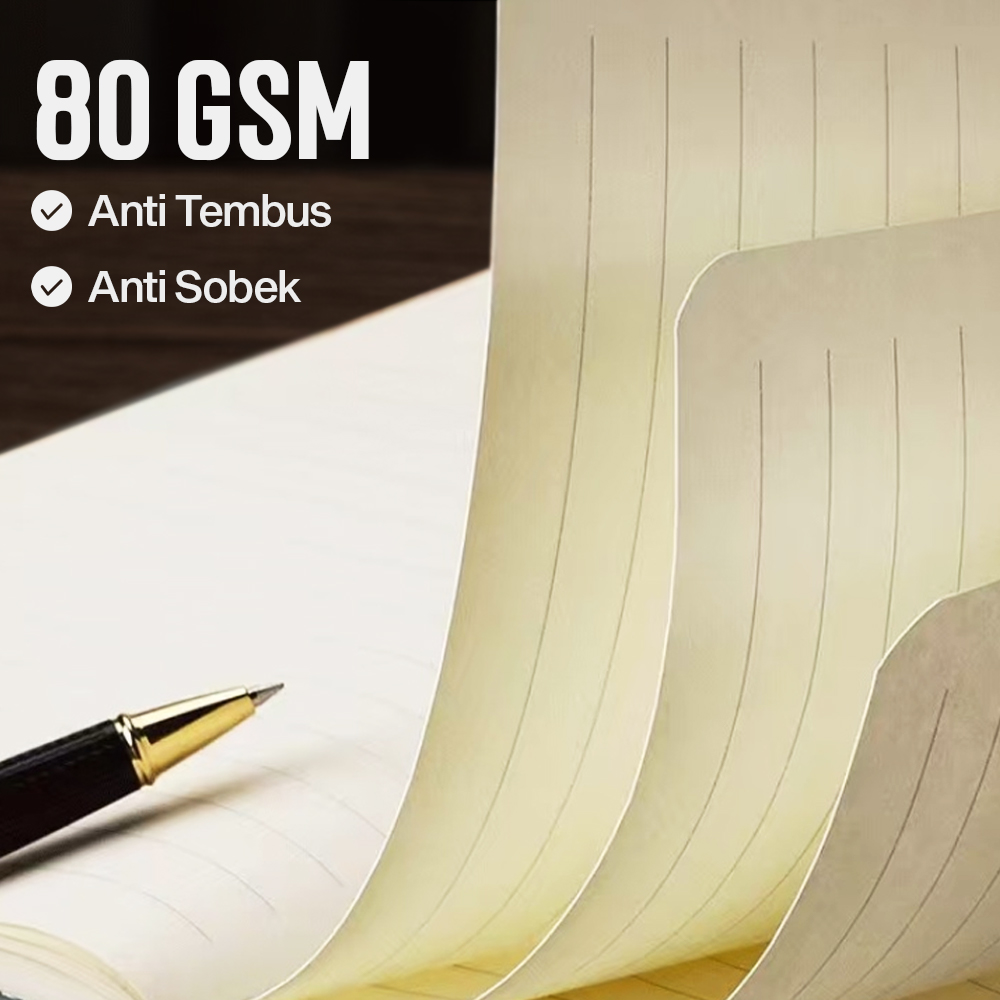 Gambar produk Toddi Buku Jurnal Leather Notebook Diary 80GSM 265 Halaman with Lock - TD-A5
