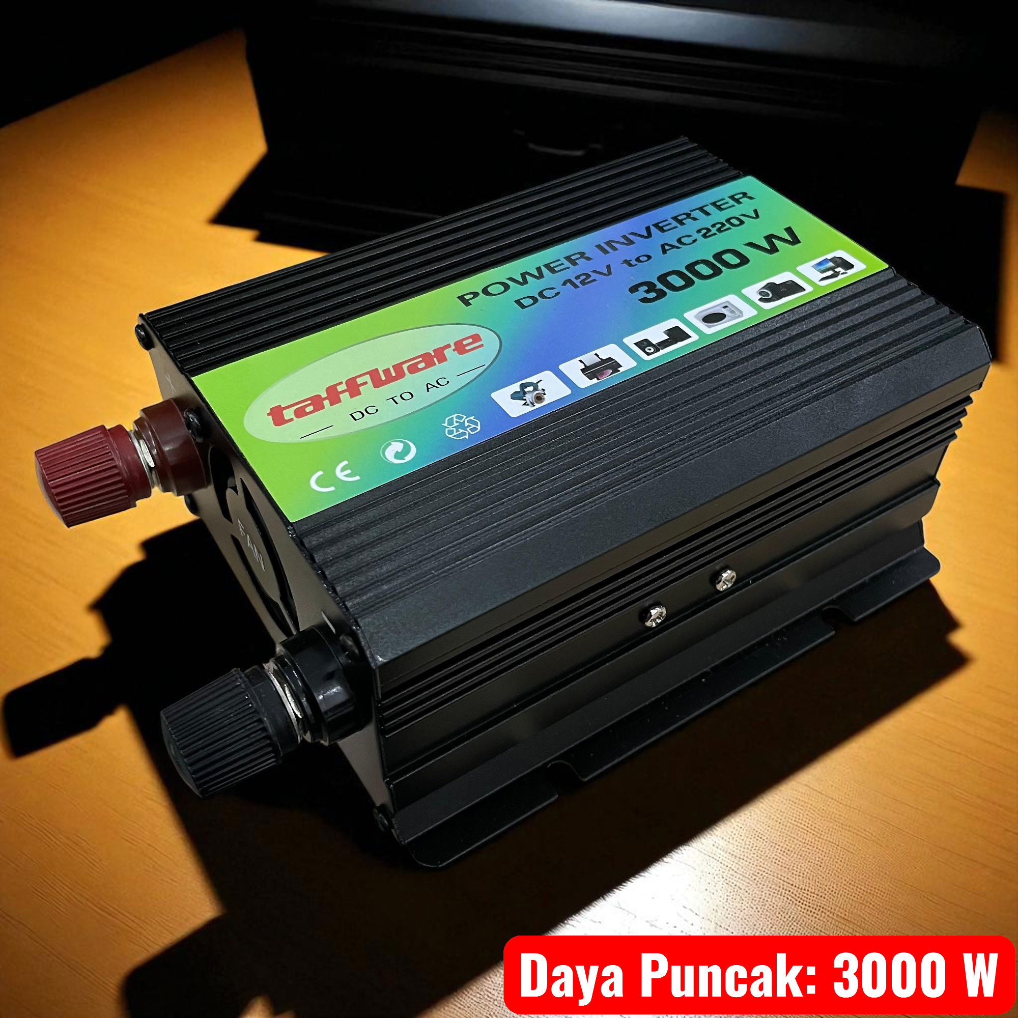 Gambar produk Taffware Power Inverter Mobil Modified Sine Wave DC12V to AC220V 3000W - 816A