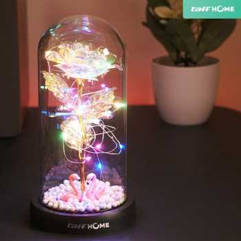 Gambar produk TaffHOME Lampu Meja Hias LED Galaxy Rose Eternal Colorful Light Swan Style - TH-505