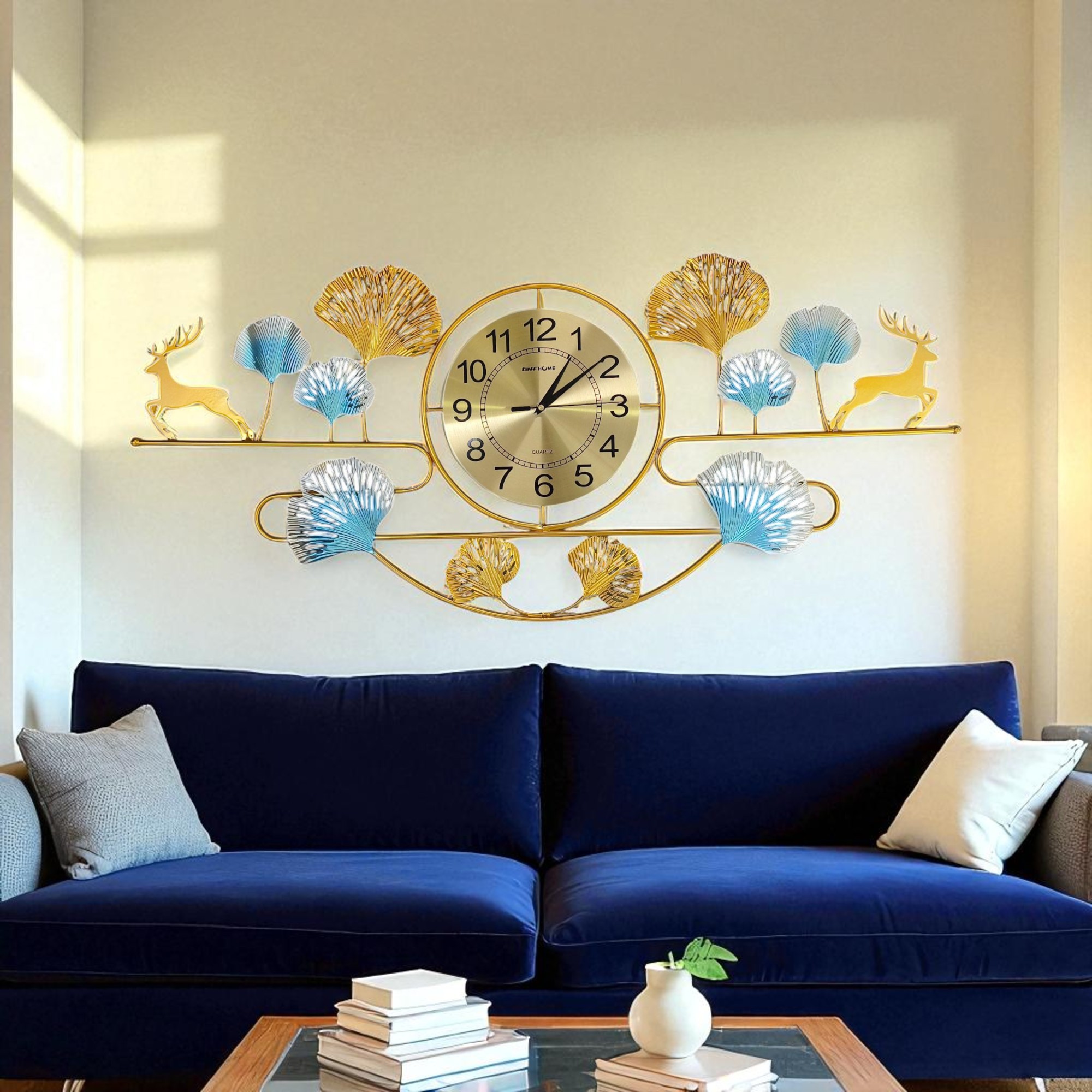 Gambar produk TaffHOME Jam Dinding Quartz Iron Luxury European Style Clock 100cm - 2311