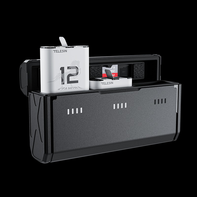 Gambar produk TELESIN Charger Baterai Box Kamera GoPro Hero 13 3 Slot with Battery - S0-ECB-12-TGP