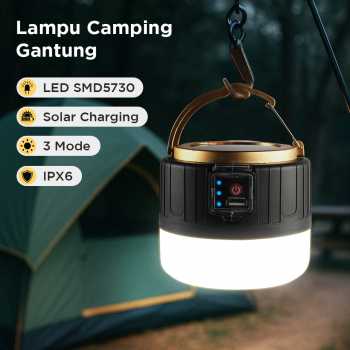 Yifanao Lampu LED Camping Light Solar Panel Waterproof Cool White 280W - G13