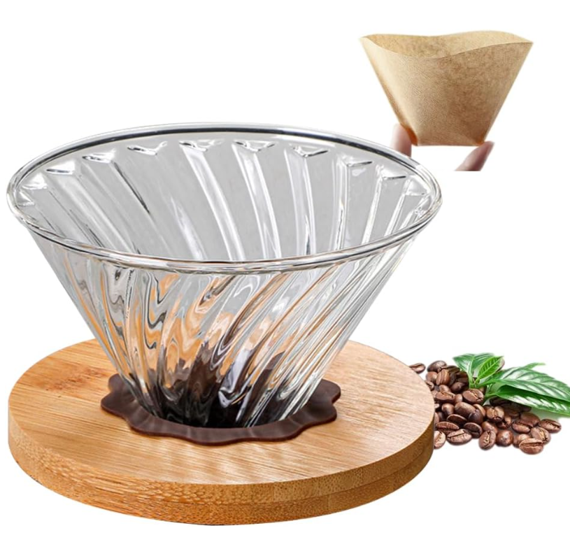 Gambar produk PORBU Filter Penyaring Kopi V60 Coffee Dripper Borosilicate 3-4 Cup - P1