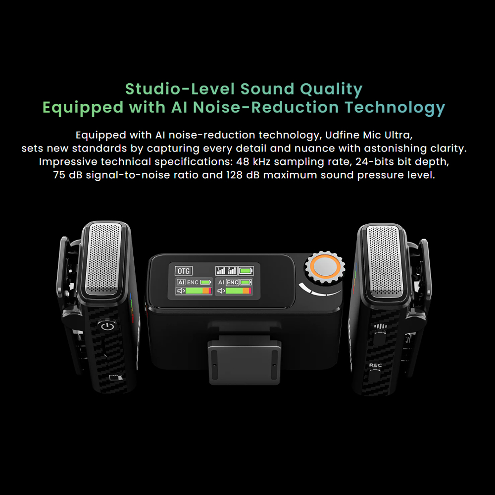 Gambar produk Udfine Mikrofon Wireless Lavalier Microphone Type C Lightning 2.4G - Udfine Mic Ultra
