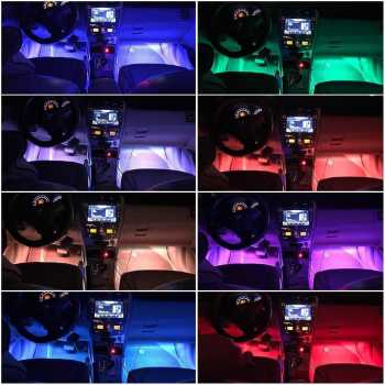 Gambar produk JIAMEN Lampu LED Strip Flexible Car Light Smart App USB 8 Color 4 PCS 36 LED - J72