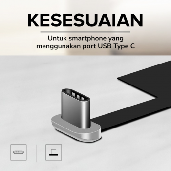 Gambar produk Qi Wireless Charging Receiver Adapter for Smartphone USB Type C - P9