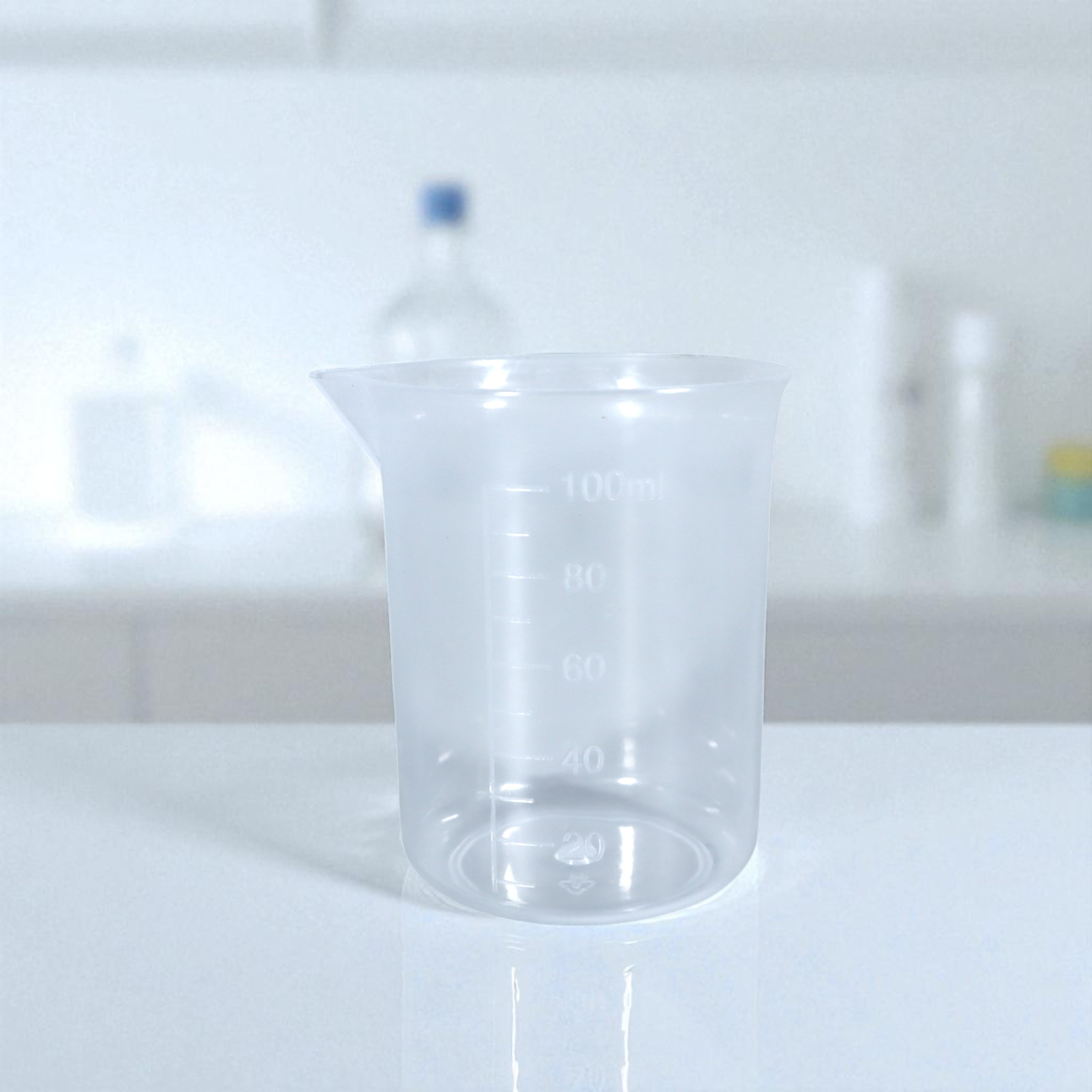 Gambar produk BURSON Gelas Ukur Plastik Dapur Laboratorium Measuring Cup 100ml - B4
