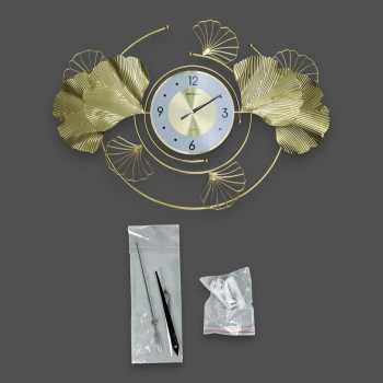 Gambar produk TaffHOME Jam Dinding Besi Elegan Ginkgo Biloba Silent Movement 78.5cm - 2886J