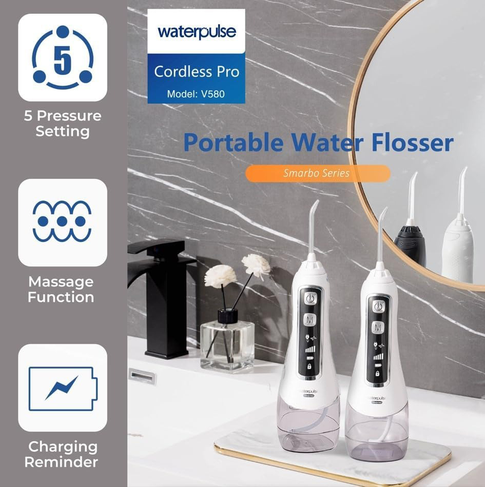 Gambar produk Waterpulse Dental Flosser Semprot Pembersih Gigi 5 Mode 320ml - V580
