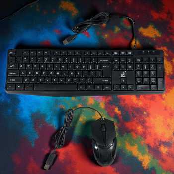 Gambar produk ZGB Set Keyboard Mouse Wired Universal Waterproof 1000 DPI - Q9B