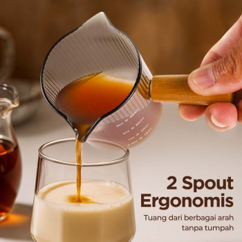 Gambar produk KESOTO Gelas Takar Kopi Espresso Shot Measuring Cup Double Spout 90ml - KS65
