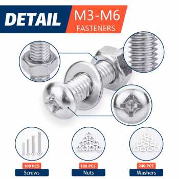 Gambar produk SANJODS Baut Set Screw Bolt Nuts Assortment Kit M3 M4 M5 M6 600PCS - SA6