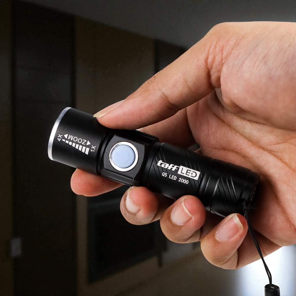 Gambar produk TaffLED Senter LED Mini Zoom Flashlight USB Rechargeable Q5 2000 Lumen