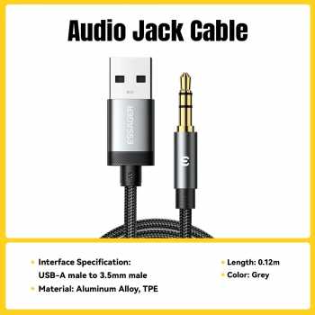 ESSAGER Kabel AUX 3.5mm Audio HiFi Premium Chip Braided 1M - ES-YP22